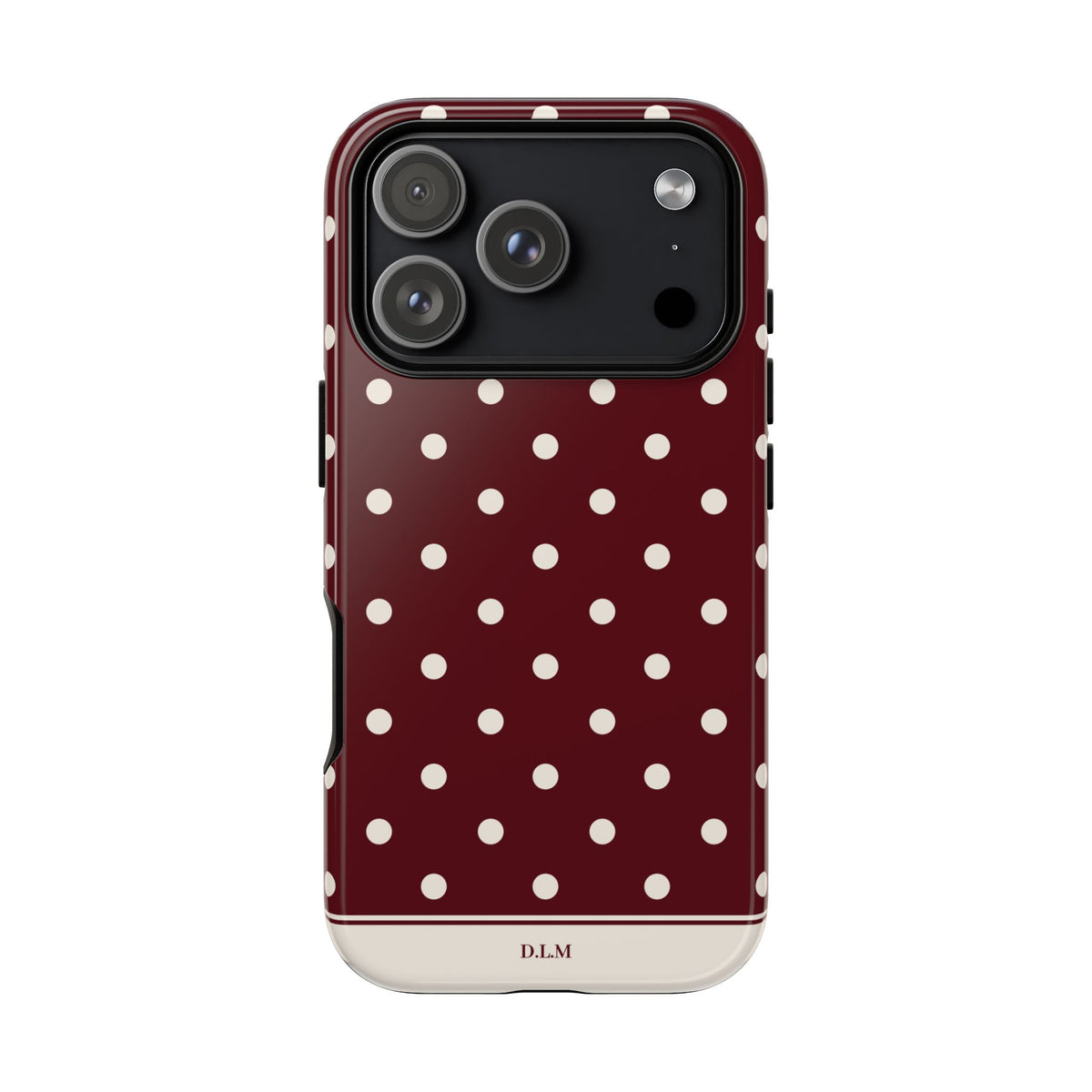 Cranberry Cream Personalised Polka Dot Case
